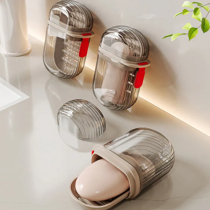 Travel Soap Dish With Drain Water Bathroom Supplies Portable Gadgets For Traveling Holder Container Accessories Home Storage Box