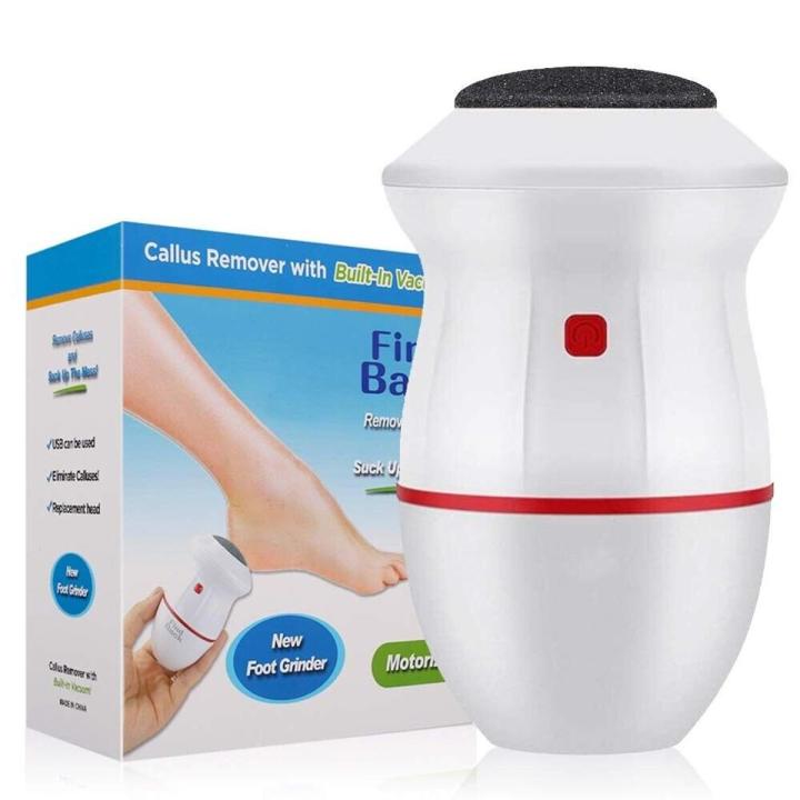Find Back Callus Remover Built In Vaccum Absorption Electric Foot Grinder With Head Replacement White/Blue