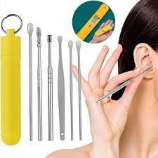 Ear Wax Cleaning Kit, 6 Pcs Ear Pick Tools, Wax Removal Kit, Ear Cleaning Tool Set, Spring Earwax Cleaner Tool Ear Wax Remover, Reusable Ear Cleaner for Children and Adult