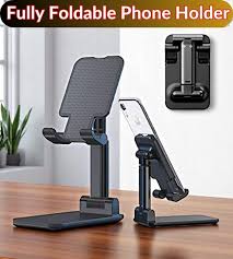 Foldable Adjustable Universal Mobile Stand for Phones and Tablets, Flexible Holder with Adjustable Height, Anti-Slip, Anti-Scratch Design, Compact and Portable for Study and Office Use