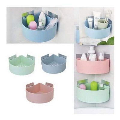 Plastic Wall Mount Triangle Shape Corner Shelf Basket Shower Caddy Rack Storage Shelves Shampoo Holder for Bathroom Kitchen