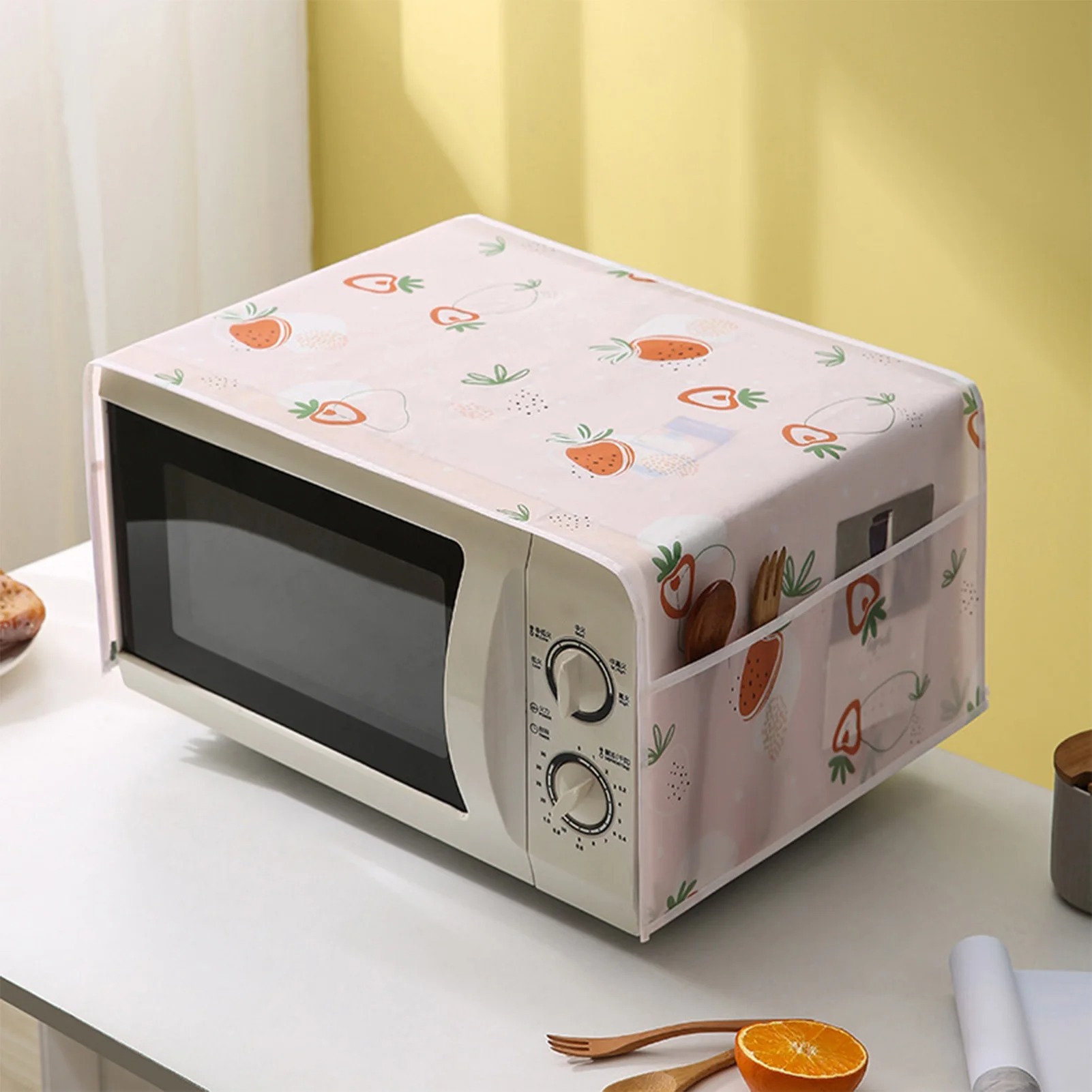 Microwave Oven Cover Waterproof Double Pocket Storage Bag 83x34cm PEVAM Material - Image 2