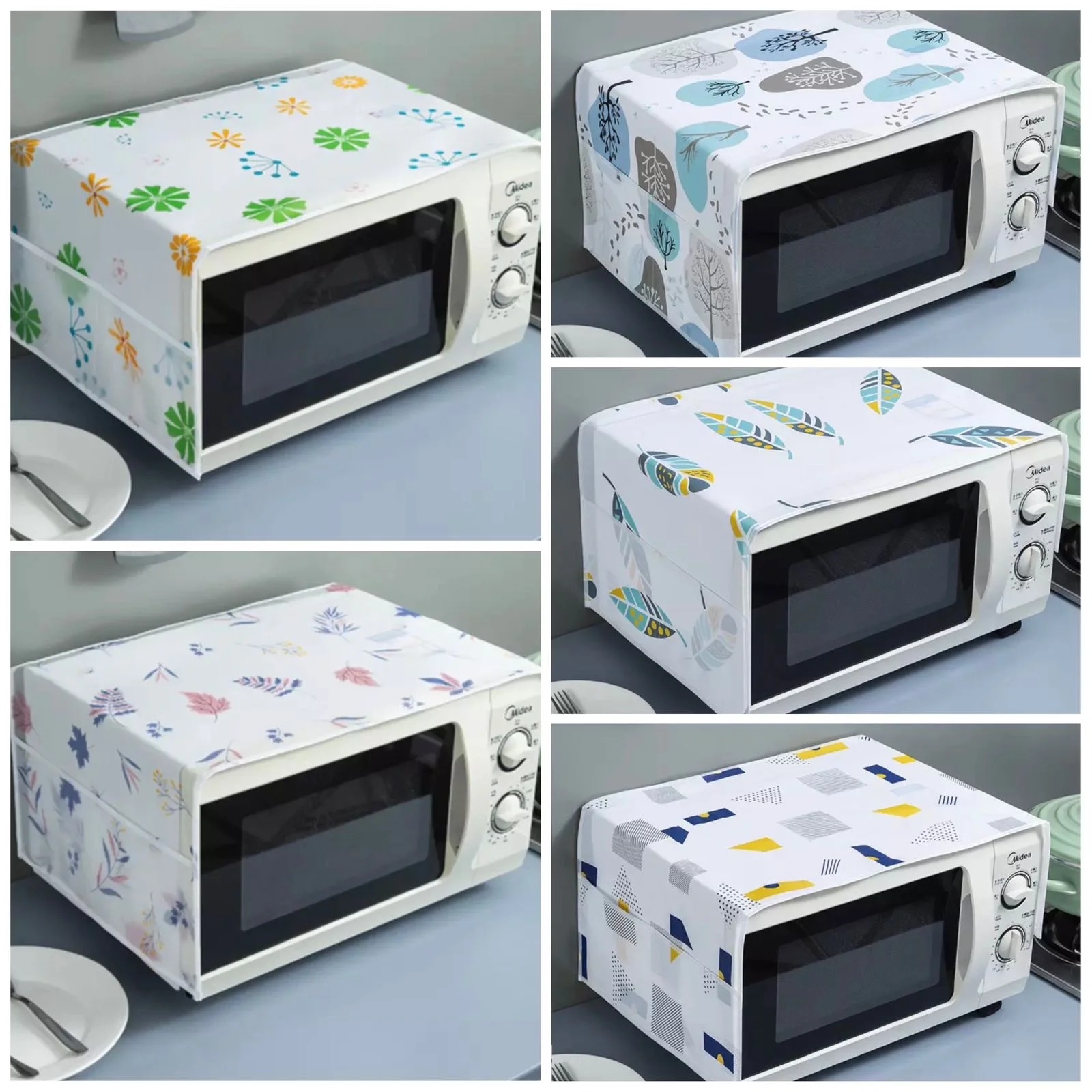 Microwave Oven Cover Waterproof Double Pocket Storage Bag 83x34cm PEVAM Material