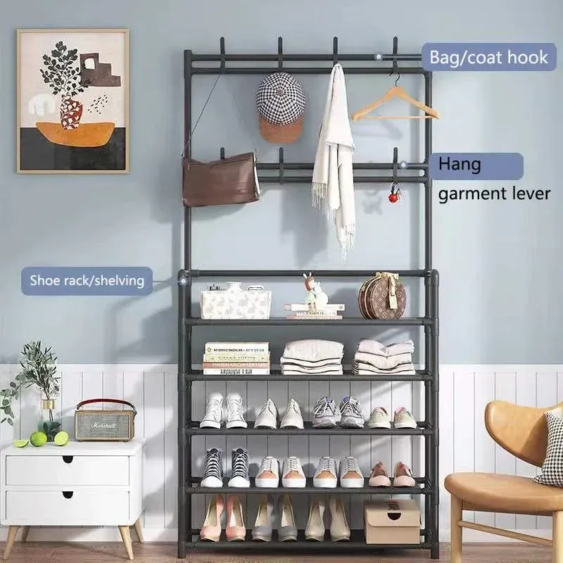 5 Layer Shoes Rack With Hanging Stand