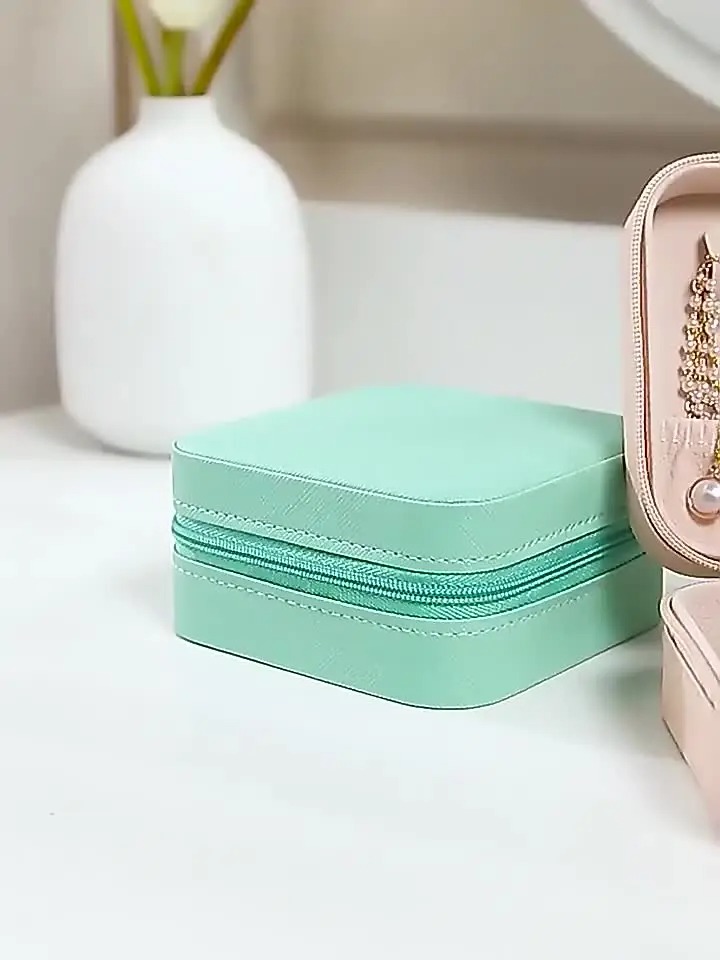 Small Jewellery Box - Mini Travel Jewellery Boxes Case, Portable Faux Leather Jewellery Storage Box Organiser for Women Girls - Image 2