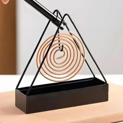 Premium Metal Mosquito Coil Holder | Hanging Spiral Coil Stand with Ash Tray | Home & Outdoor Use