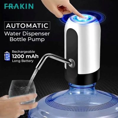 Automatic Wireless Water Can Dispenser Pump for 20 litre Bottle Can, with Low Noise & High Efficiency (White & black Color, Detachable)