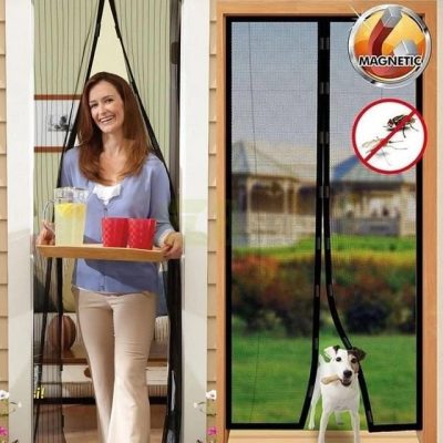 Magic Mesh Magnetic Screen Door | Hands-Free Anti-Mosquito Fly Insect Net Curtain | Easy Install Door Screen with Strong Magnets. Size 20*80 inch 2 pieces
