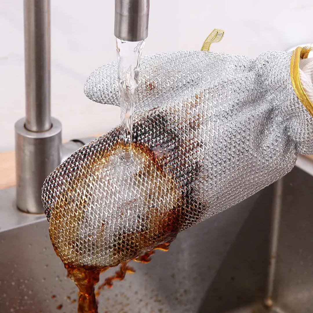 Ultimate Kitchen Companion: Bamboo Fiber Gloves for Effortless Cleaning - Non-Stick, Oil-Proof, Waterproof, with Steel Wire Reinforcement""1-Piece Bamboo Fiber Kitchen Gloves: Non-Stick, Oil-Proof, and Waterproof with Steel Wire, Washing Gloves 1 Pcs - Image 3