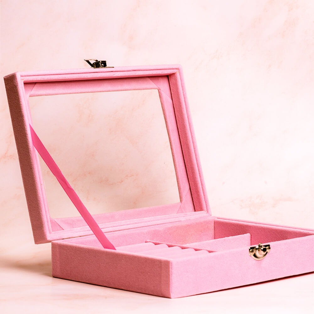 Fashion Portable Velvet Jewelry Ring Jewelry Display Organizer Box Tray Holder Earring Jewelry Storage Case Showcase - Image 4