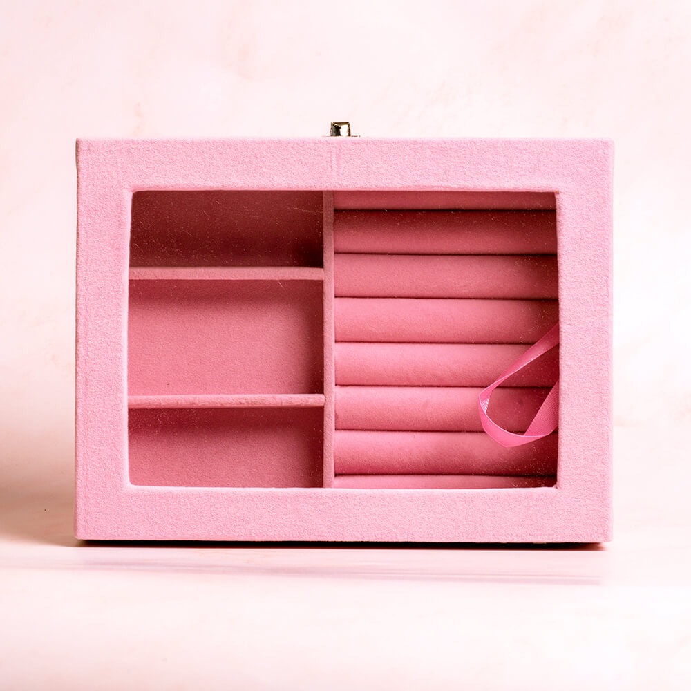 Fashion Portable Velvet Jewelry Ring Jewelry Display Organizer Box Tray Holder Earring Jewelry Storage Case Showcase - Image 5