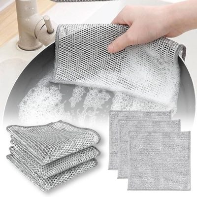 Kitchen Dishwasher Steel Net Silver Net Cloth