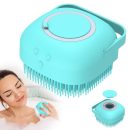 Silicon Bath Body Brush, Exfoliating Body Scurb Brush with Soap Dispenser, 2 in 1 Ultra Soft Bath Sponge Shower Brush and Body Massager, Baby Shower Brush, Shampoo and Gel Dispenser, Loofah Brush, Body Cleaning Scrubber for Man, Women and Children
