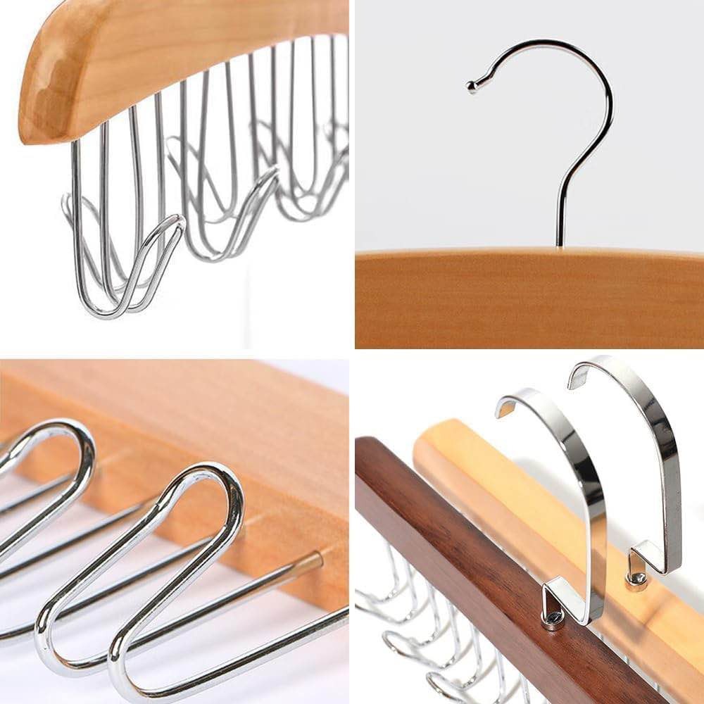 Multifunctional Non-Slip U-Shaped Wooden Clothes Hanger – Space Saving Hanger for Tank Tops, Bras, Underwear & Socks - Image 2