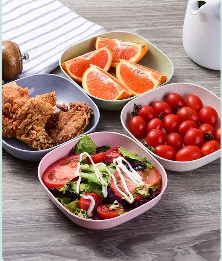 10 Creative Plates with Stand Multi-function Spit Bone Dish Household Plastic Spit Bone Dish Round Square Set - Image 5