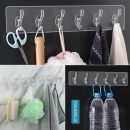 Strong Wall 6 Hook Patti | Heavy Duty Self Adhesive Hook Strip | Multipurpose Hanging Hook Patti for Home and Kitchen | No Drill Needed Hook Strip for Bathroom, Kitchen and Bedroom | Wall Hanging Hook Strip for Keys, Towels, Bags | Easy to Install