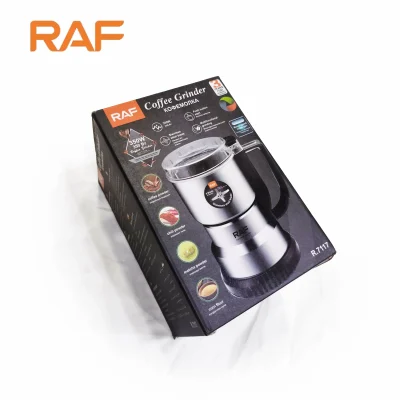 RAF Mini Electric Grinder 4 Blades Stainless Steel 100% Original High Premium Quality - Nima Nuts, Bean, Spices, Masala Coffee Blender - 300W Masala Grinder Multifunctional Machine - Food Preparation