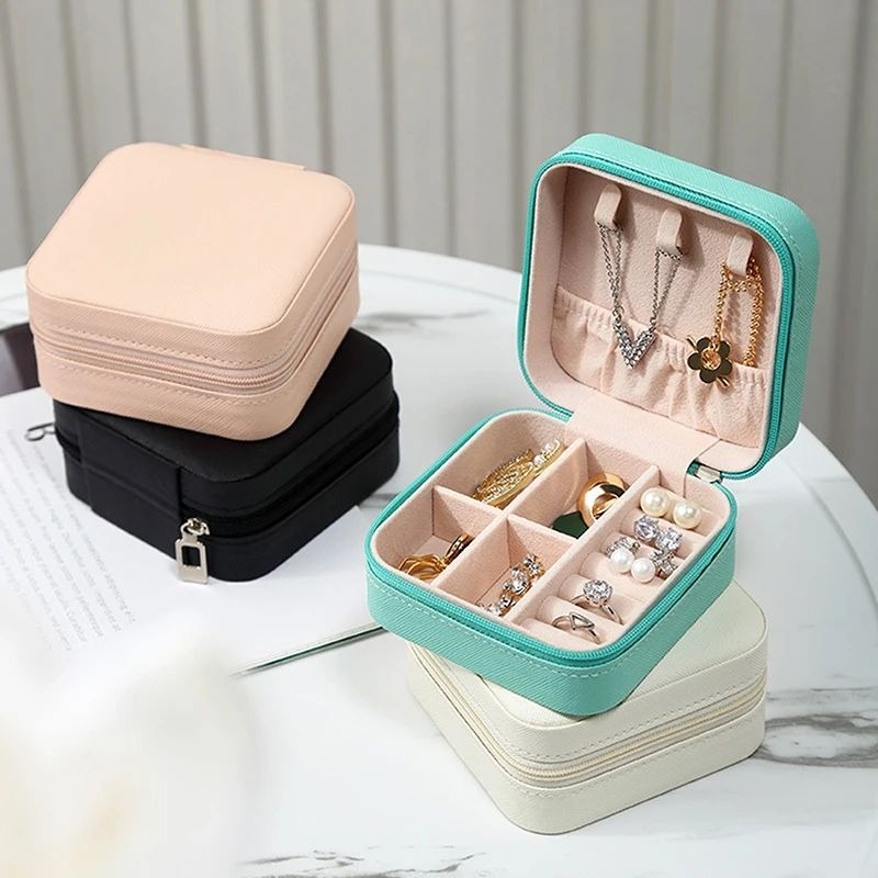 Small Jewellery Box - Mini Travel Jewellery Boxes Case, Portable Faux Leather Jewellery Storage Box Organiser for Women Girls - Image 3