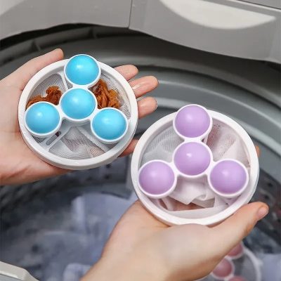 Washing Machine Filter Bag Reusable Mesh Laundry Ball Floating Lint Hair Catcher Pet Hair Remove Dirt Collection Cleaning Tools 1Pcs