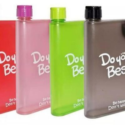 Ultra Slim Flat Stylish Note Book Water Bottle Notebook Water Bottle BPA FREE - Portable Leak-proof