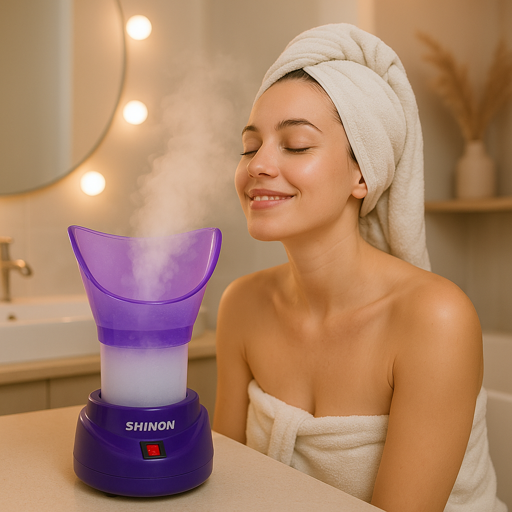 Shinon 2-in-1 Steam Facial Steamer & Nose Inhaler – Deep Cleansing, Sinus Relief & Aromatherapy Spa at Home