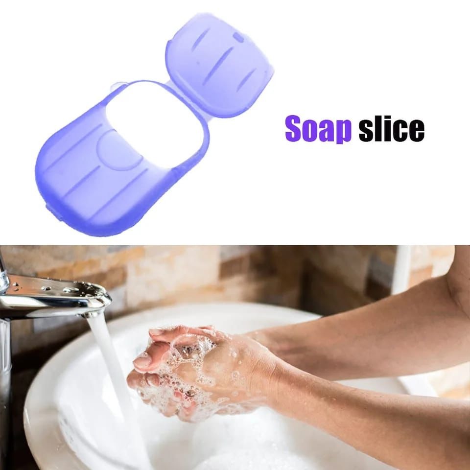 Travel Soap Paper 20pcs Mini Paper Soap Washing Hand Bath Clean Scented Slice Sheets Good for Camping BBQ Hiking Travel or Any Outdoor Activity - Image 2
