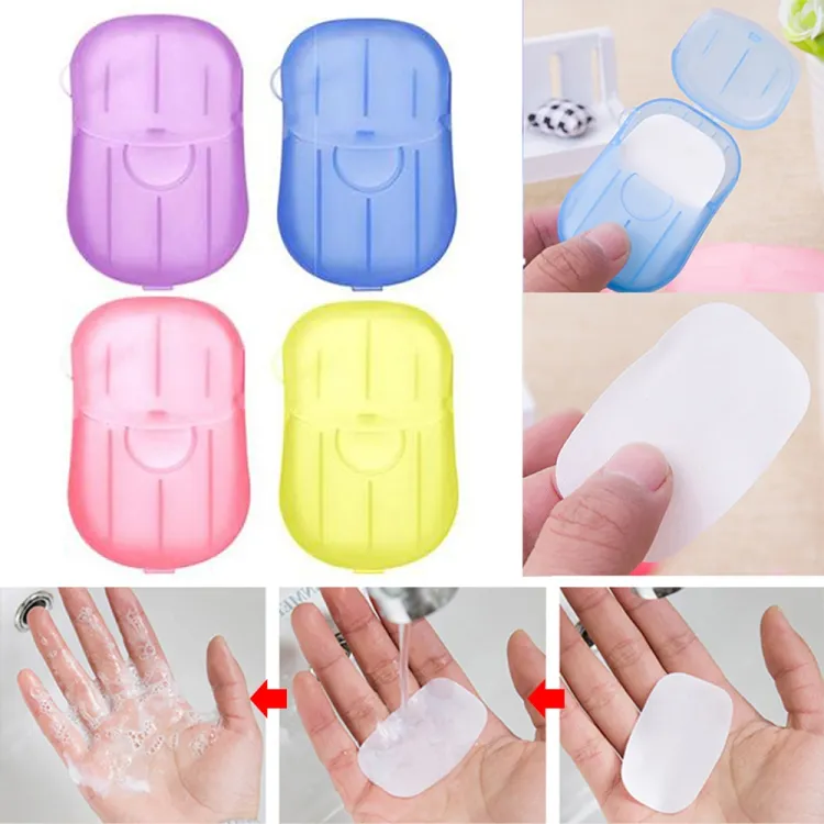 Travel Soap Paper 20pcs Mini Paper Soap Washing Hand Bath Clean Scented Slice Sheets Good for Camping BBQ Hiking Travel or Any Outdoor Activity - Image 3