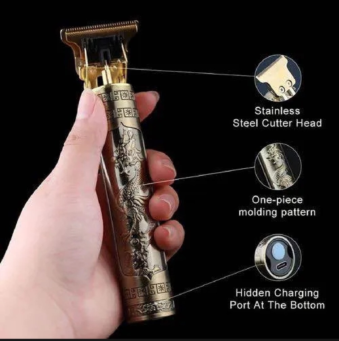 Vintage T9 Metal Body Professional Hair Trimmer Cordless Sharp Precision Blades