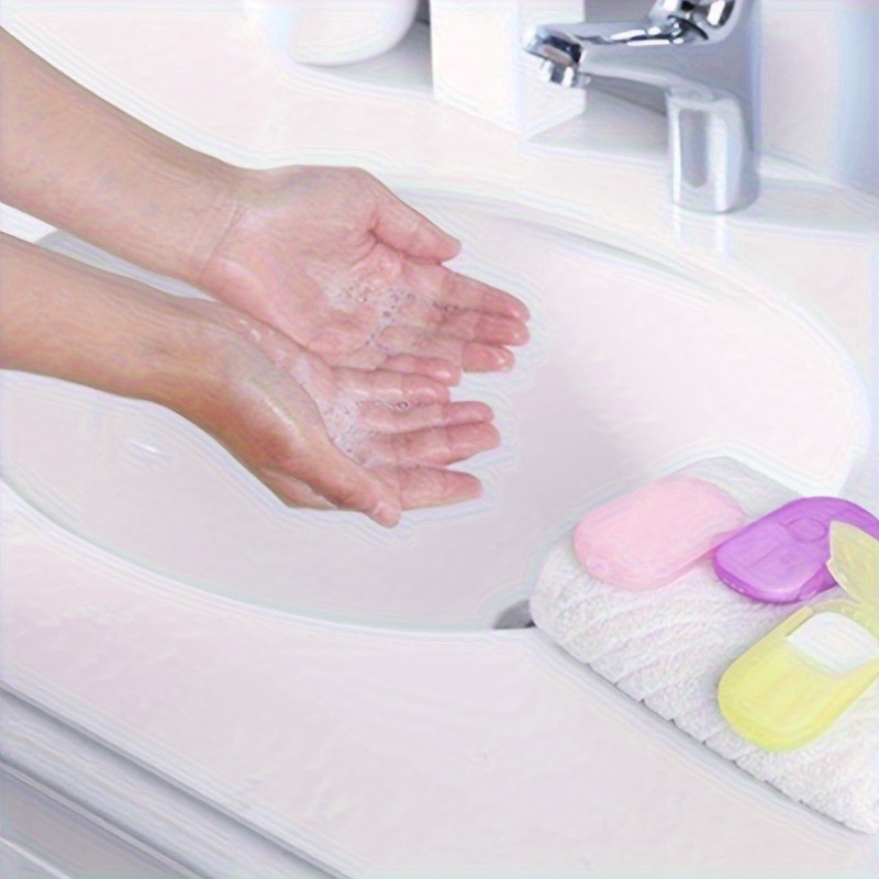 Travel Soap Paper 20pcs Mini Paper Soap Washing Hand Bath Clean Scented Slice Sheets Good for Camping BBQ Hiking Travel or Any Outdoor Activity - Image 8