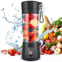 USB Rechargeable Juicer Blender 6 Blades Electric Blender Mini Portable Personal Size Juicer Cup USB Rechargeable Mixer 380ml Food Grade Water Bottle Portable Fruit Juicer Machine