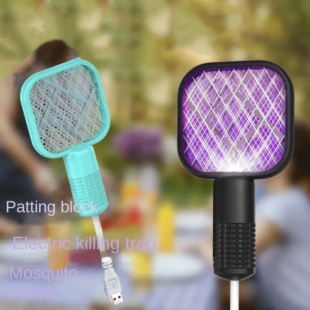 Mini USB Electric Mosquito Racket, Rechargeable Summer Fly Swatters Trap, Mosquito Swatter UV Light Sharp Sparking