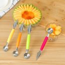 Double Head Stainless Steel Fruit and Vegetable Tool Fruit Digger Fruit Ball Digger Round Spoon Fruit Cutting Carving Knife