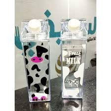 1000 ML milk bottle cow printed (acrylic)