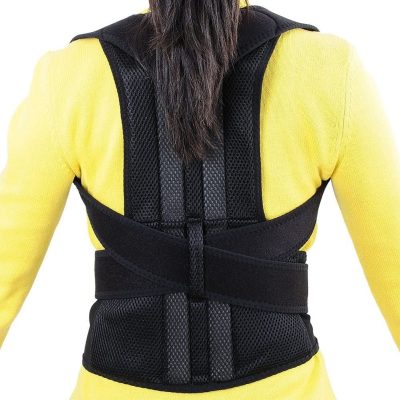 Magnetic Back Brace Posture Corrector Full Back Support Belts for Upper and Lower Back Pain Relief, with Adjustable Soft Elastic Shoulder Straps, M
